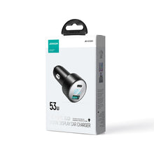 Заредете изображение във визуализатора на галерията – Car charger with voltmeter 53W (USB C, USB) Joyroom JR-CCD01 black
