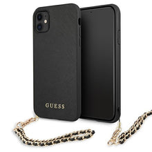 Заредете изображение във визуализатора на галерията – Original Case GUESS Saffiano Chain GUHCN61SASGBK for Iphone 11 Black
