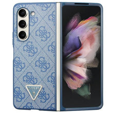 Заредете изображение във визуализатора на галерията – Original Case GUESS - hardcase Leather 4G Triangle Strass GUHCZFD5P4TDPB for Samsun Galaxy Z Fold 5 Blue
