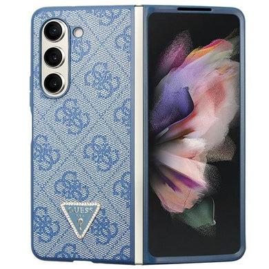 Original Case GUESS - hardcase Leather 4G Triangle Strass GUHCZFD5P4TDPB for Samsun Galaxy Z Fold 5 Blue