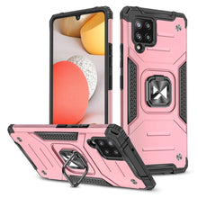 Заредете изображение във визуализатора на галерията – Wozinsky Ring Armor Case Kickstand Tough Rugged Cover for Samsung Galaxy A42 5G pink
