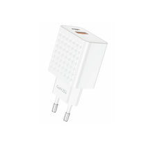 Заредете изображение във визуализатора на галерията – Foneng Wall charger EU42 GaN - USB + Type C - PD 20W 3A with Type C to Type C cable white

