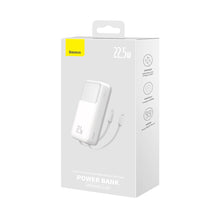 Заредете изображение във визуализатора на галерията – Baseus Comet Series powerbank with display 20000mAh 22.5W - white + USB-A - USB-C 0.3m cable - white
