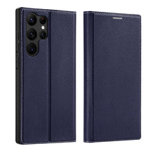 Заредете изображение във визуализатора на галерията – Dux Ducis Skin X2 case for Samsung Galaxy S23 Ultra flip case wallet stand blue
