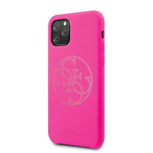 Заредете изображение във визуализатора на галерията – Guess GUHCN58LS4GFU iPhone 11 Pro fuksja/fuchsia hard case Silicone 4G Tone On Tone
