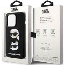 Заредете изображение във визуализатора на галерията – Original faceplate case KARL LAGERFELD KLHCP15LSDHKCNK for iPhone 15 Pro (Silicone KC / black)
