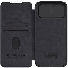 Заредете изображение във визуализатора на галерията – Nillkin Qin Pro Leather Flip Camera Cover Case for iPhone 15 - Black
