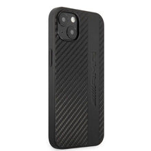 Заредете изображение във визуализатора на галерията – AMG AMHCP13MBLSCA iPhone 13 6.1" black/black hardcase Carbon Stripe&amp;Embossed
