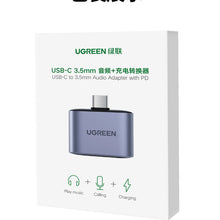 Заредете изображение във визуализатора на галерията – Ugreen CM231 USB-C mini jack 3.5 mm audio adapter - gray
