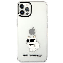 Заредете изображение във визуализатора на галерията – Karl Lagerfeld KLHCP12MHNCHTCT iPhone 12 /12 Pro 6.1" transparent hardcase Ikonik Choupette
