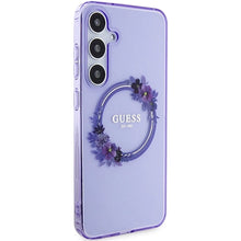 Заредете изображение във визуализатора на галерията – Guess IML Flowers Wreath MagSafe case for Samsung Galaxy S24+ - purple
