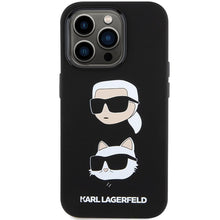 Заредете изображение във визуализатора на галерията – Original faceplate case KARL LAGERFELD KLHCP15LSDHKCNK for iPhone 15 Pro (Silicone KC / black)
