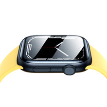 Заредете изображение във визуализатора на галерията – Baseus Crystal Tempered Glass Film for Apple Watch 7 45mm full screen with frame black (2 pcs.) + cleaning kit / foil applicator / squeegee (spatula)
