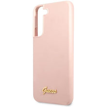 Заредете изображение във визуализатора на галерията – Guess GUHCS23MLSLMGPP S23+ S916 pink/pink hardcase Silicone Script Metal Logo
