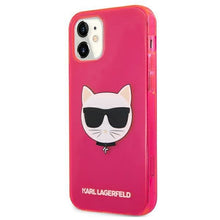 Заредете изображение във визуализатора на галерията – Karl Lagerfeld KLHCP12SCHTRP iPhone 12 mini 5,4" różowy/pink hardcase Glitter Choupette Fluo

