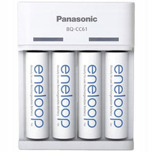 Заредете изображение във визуализатора на галерията – Charger Panasonic Basic USB BQ-CC61 + 4 x HR6/AA Eneloop 2000mAh
