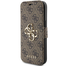 Заредете изображение във визуализатора на галерията – Original Case GUESS book 4G Metal Logo GUBKP15S4GMGBR for Iphone 13/14/15 brown
