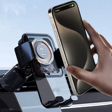 Заредете изображение във визуализатора на галерията – Dudao F19 clamp car holder with 15W inductive charger - black
