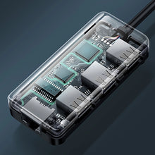 Заредете изображение във визуализатора на галерията – Ugreen 20264 RJ45 / USB-A 10/100Mbps HUB network adapter 3x USB-A 2.0 - black
