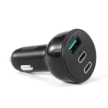 Заредете изображение във визуализатора на галерията – Joyroom car charger 70W with 3 ports: USB, 2 x USB C black (JR-CL26)
