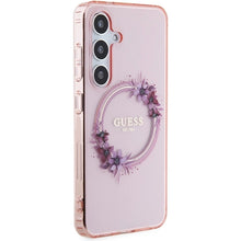 Заредете изображение във визуализатора на галерията – Guess IML Flowers Wreath MagSafe case for Samsung Galaxy S24 - pink
