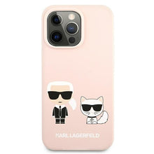 Заредете изображение във визуализатора на галерията – Karl Lagerfeld KLHCP13XSSKCI iPhone 13 Pro Max 6,7" hardcase jasno różowy/light pink Silicone Karl &amp; Choupette
