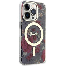Заредете изображение във визуализатора на галерията – Guess GUHMP14LHCFWSA iPhone 14 Pro 6.1" green/khaki hardcase Flower MagSafe
