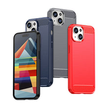 Заредете изображение във визуализатора на галерията – Flexible carbon pattern case for iPhone 15 Carbon Case - blue
