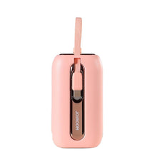Заредете изображение във визуализатора на галерията – Joyroom powerbank 10000mAh Colorful Series 22.5W with 2 built-in USB C and Lightning cables pink (JR-L012)
