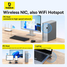 Заредете изображение във визуализатора на галерията – Baseus BS-OH169 300Mb/s USB network card - black
