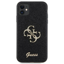 Заредете изображение във визуализатора на галерията – Original Case GUESS hardcase Glitter Script Big 4G GUHCN61HG4SGK for Iphone 11/ Xr black
