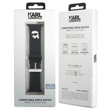 Заредете изображение във визуализатора на галерията – Karl Lagerfeld 3D Rubber Karl Head strap for Apple Watch 38/40/41mm - black
