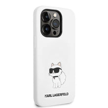 Заредете изображение във визуализатора на галерията – Karl Lagerfeld KLHCP14LSNCHBCH iPhone 14 Pro 6.1" hardcase white/white Silicone Choupette

