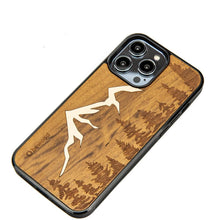 Заредете изображение във визуализатора на галерията – Wooden case for iPhone 14 Pro Max Bewood Imbuia Mountains

