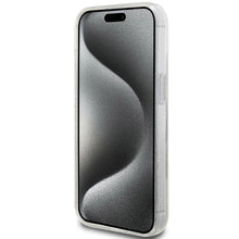 Заредете изображение във визуализатора на галерията – Guess Ring Stand Script Glitter MagSafe case for iPhone 15 / 14 / 13 - transparent
