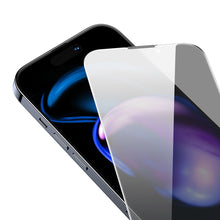 Заредете изображение във визуализатора на галерията – Baseus Privacy Tempered Glass for iPhone 14 Pro Full Screen 0.3mm Privacy Filter Anti Spy + Mounting Frame
