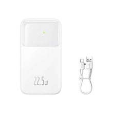 Заредете изображение във визуализатора на галерията – Baseus Comet Series powerbank with display 10000mAh 22.5W - white + USB-A - USB-C 0.3m cable - white
