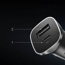 Заредете изображение във визуализатора на галерията – Ugreen fast car charger USB-A / USB-C 30W PD PPS gray (CD130)
