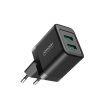 Заредете изображение във визуализатора на галерията – Joyroom JR-TCN01 2xUSB-A 12W 2.4A mains charger - black
