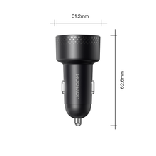 Заредете изображение във визуализатора на галерията – Car charger with voltmeter 53W (USB C, USB) Joyroom JR-CCD01 black
