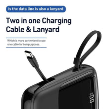 Заредете изображение във визуализатора на галерията – Power bank baseus qpow - 10 000mah lcd quick charge pd15w with cable to type c black ppqd-a01 - TopMag
