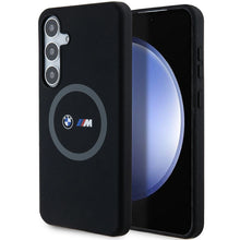 Заредете изображение във визуализатора на галерията – BMW M Silicone Printed Ring MagSafe case for Samsung Galaxy S24+ - black
