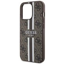Заредете изображение във визуализатора на галерията – Guess GUHMP13LP4RPSW iPhone 13 Pro / 13 6.1" brown/brown hardcase 4G Printed Stripes MagSafe
