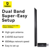 Заредете изображение във визуализатора на галерията – Baseus BS-OH173 650Mb/s 5 GHz USB network card - black
