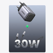 Заредете изображение във визуализатора на галерията – Ugreen Nexode Mini fast charger GaN USB C 30W PD gray (CD319)
