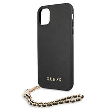 Заредете изображение във визуализатора на галерията – Original Case GUESS Saffiano Chain GUHCN61SASGBK for Iphone 11 Black

