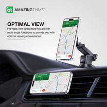 Заредете изображение във визуализатора на галерията – Amazing Thing Car holder Explorer Pro Mag Thermo-Cooling with Magsafe charger TP15WFAN to dashboard and air vent black
