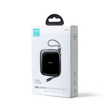 Заредете изображение във визуализатора на галерията – Joyroom powerbank 10000mAh Jelly Series 22.5W with built-in USB C cable black (JR-L002)
