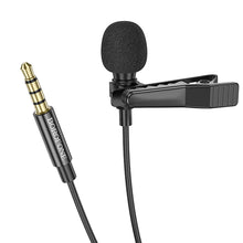 Заредете изображение във визуализатора на галерията – Borofone Lavalier microphone BFK11 Elegant jack 3,5mm black
