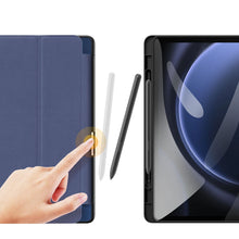 Заредете изображение във визуализатора на галерията – Dux Ducis Domo eco-leather case with stand for Samsung Tab S9 FE+ - blue
